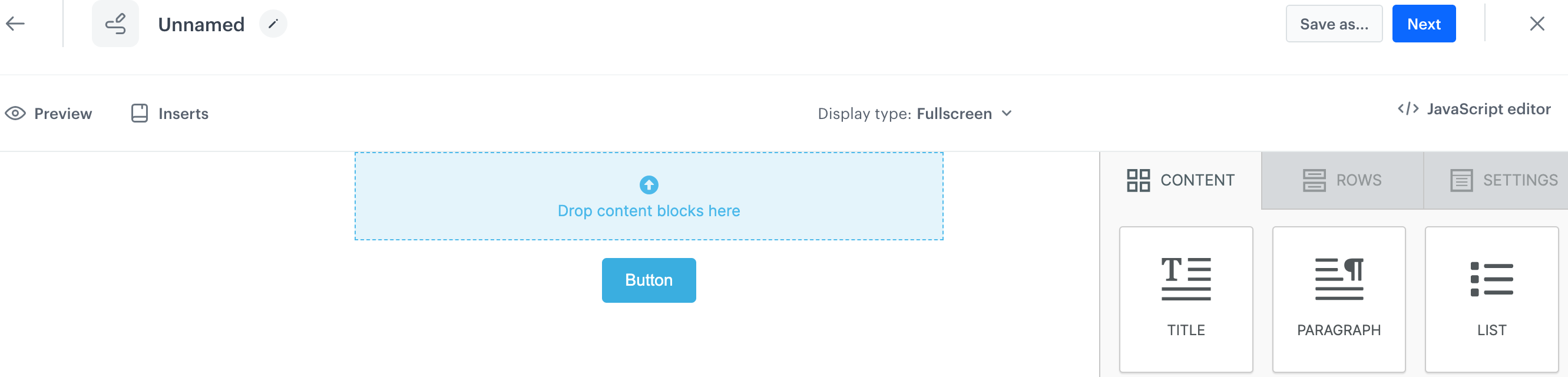 A button widget added to the canvas