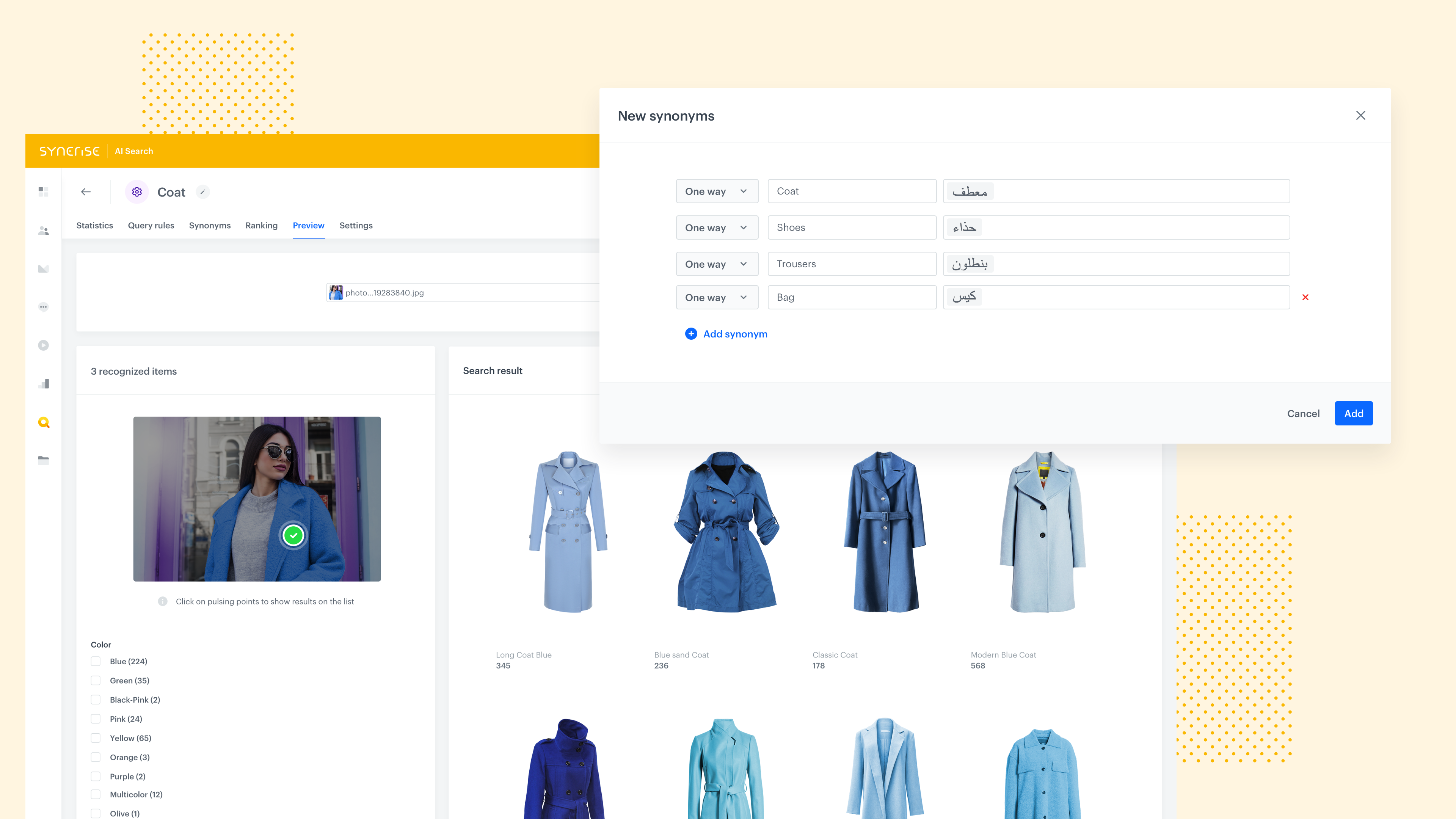 Screenshot presenting ai search
