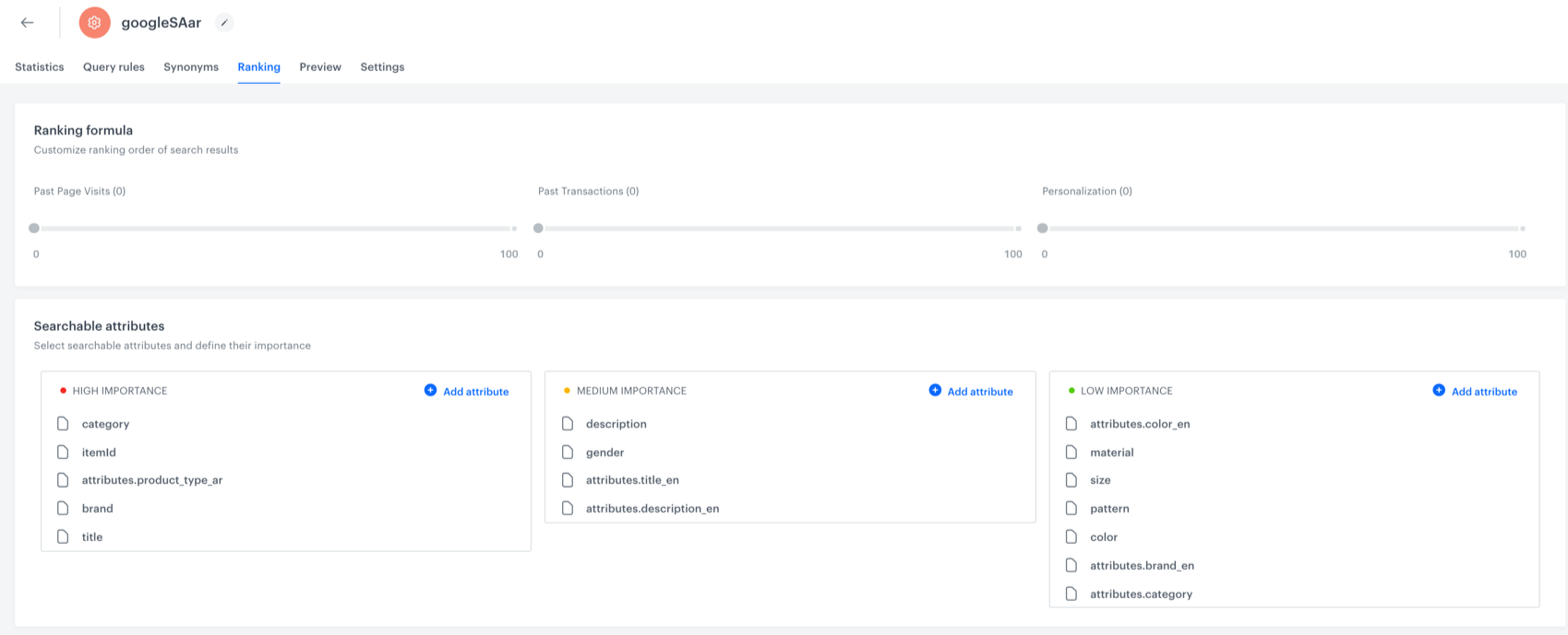 Screenshot presenting ranking