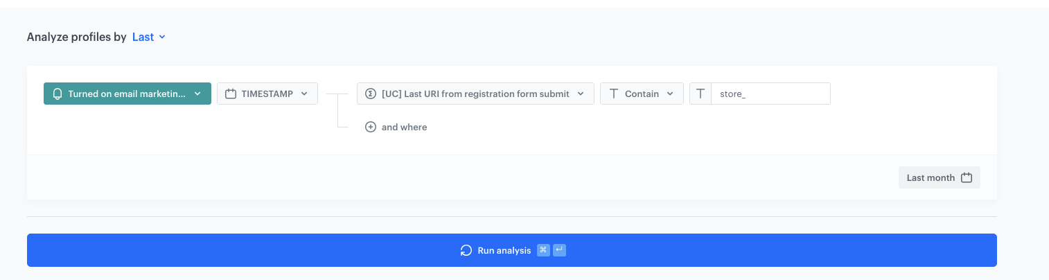 Configuration of the aggregate for newsletter agreement timestamp after in-store registration