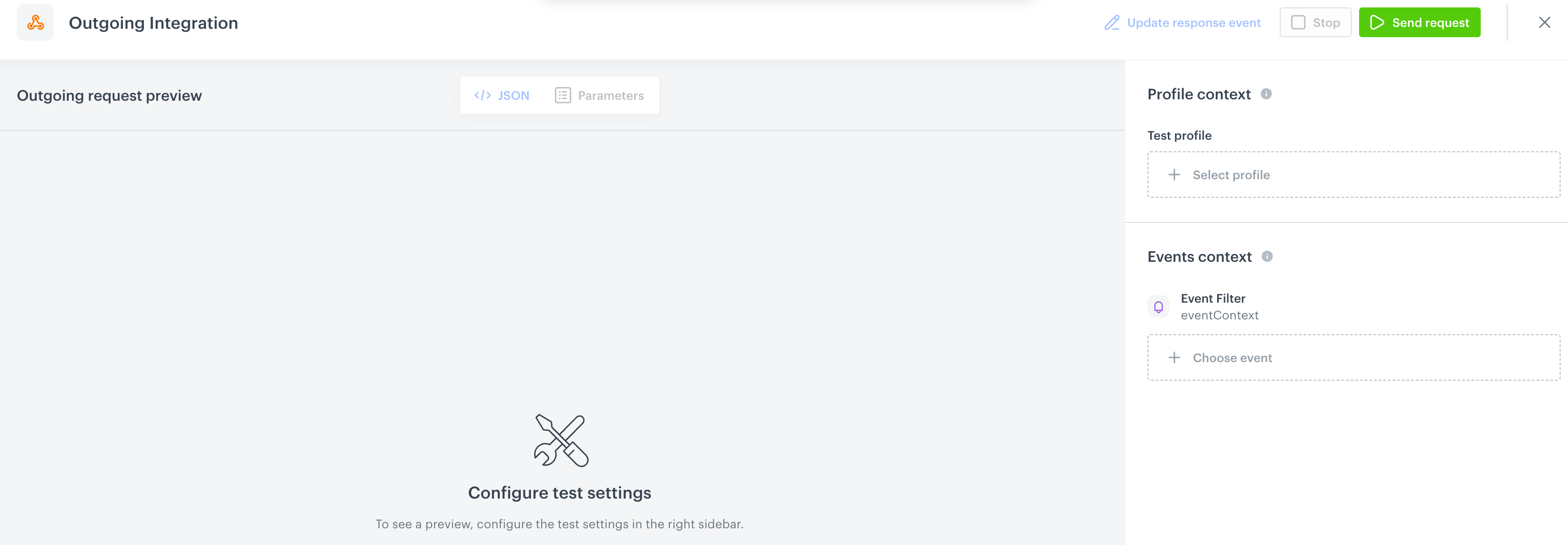 An empty test request builder