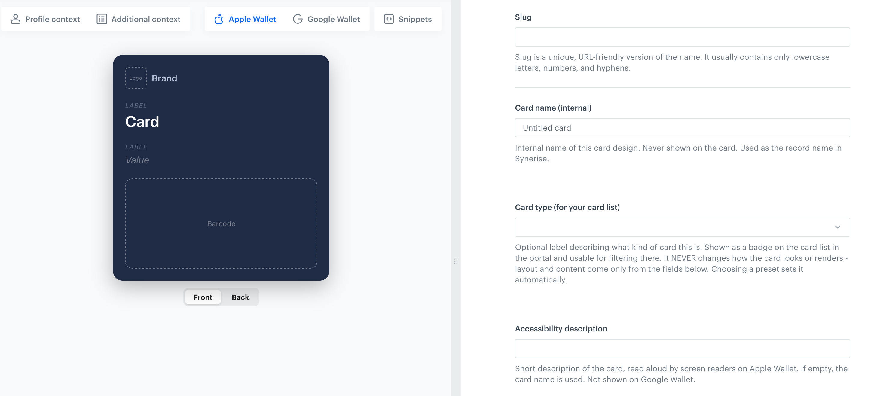 Wallet pass editor