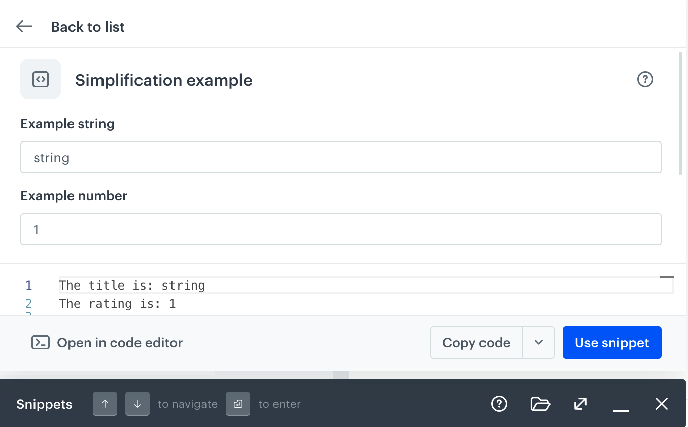 Snippets — Synerise Documentation