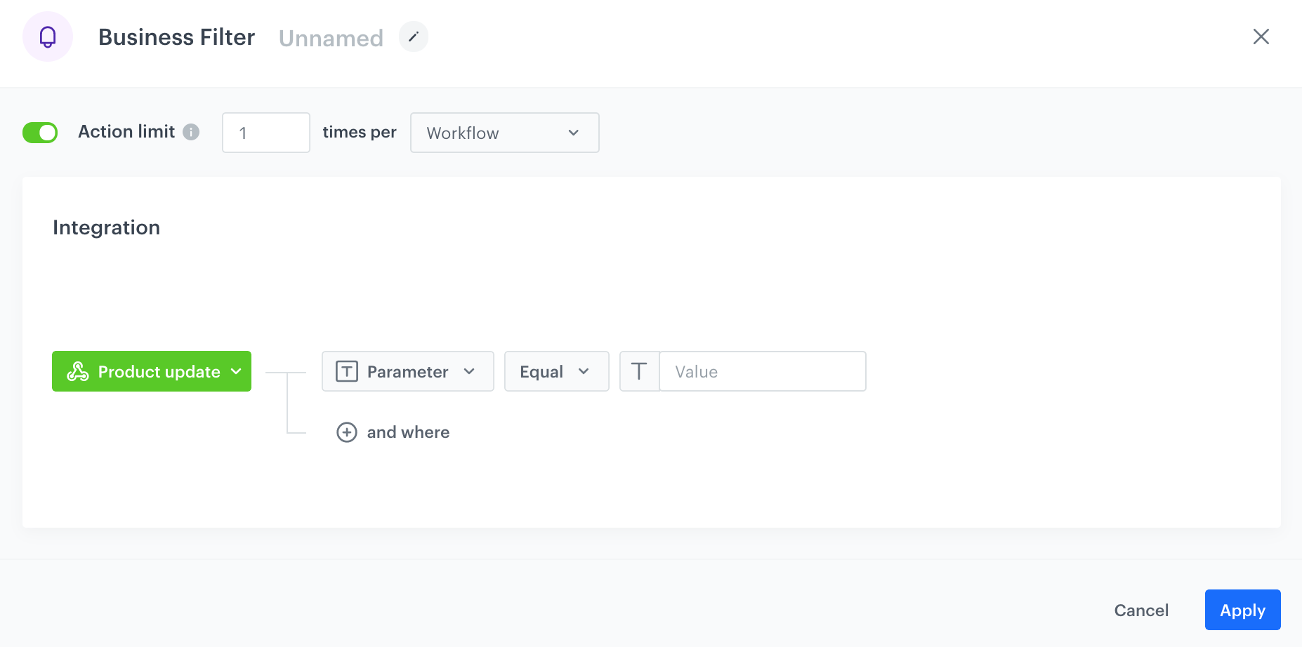 "Business Filter" node — Synerise Documentation