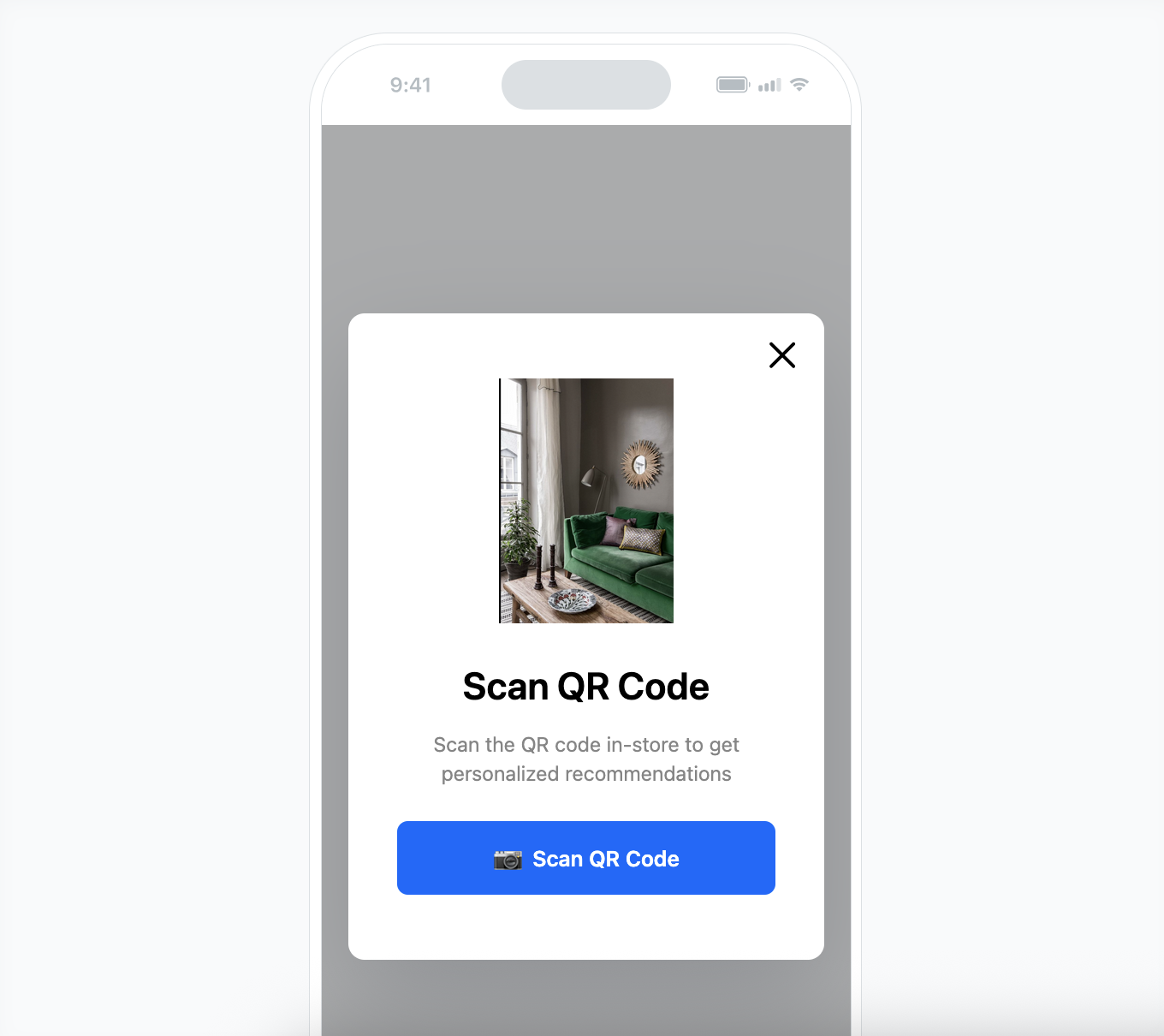 In-app with scanner