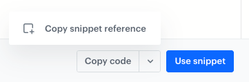 Copying snippets options