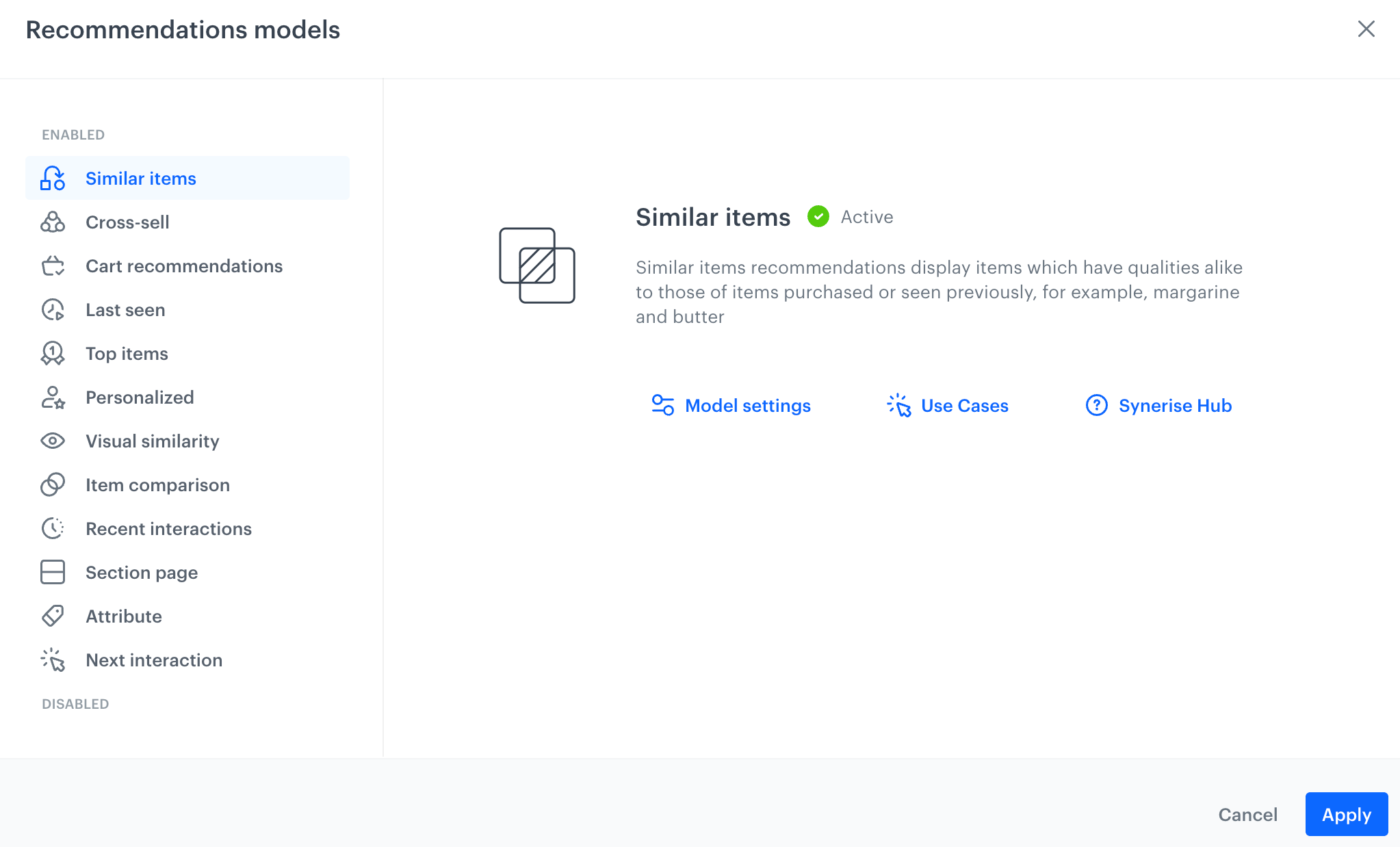 Selecting a recommendation model