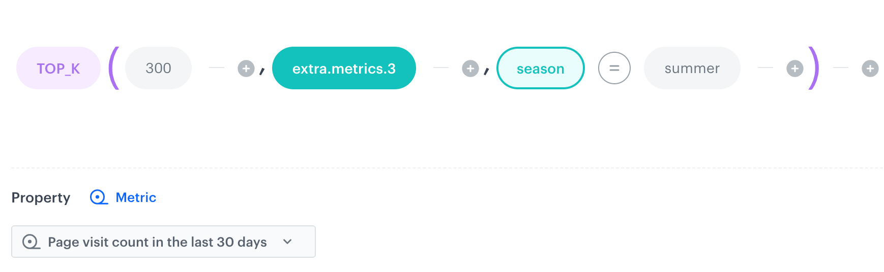 IQL query filter in AI Hub promoting items popular in the summer season