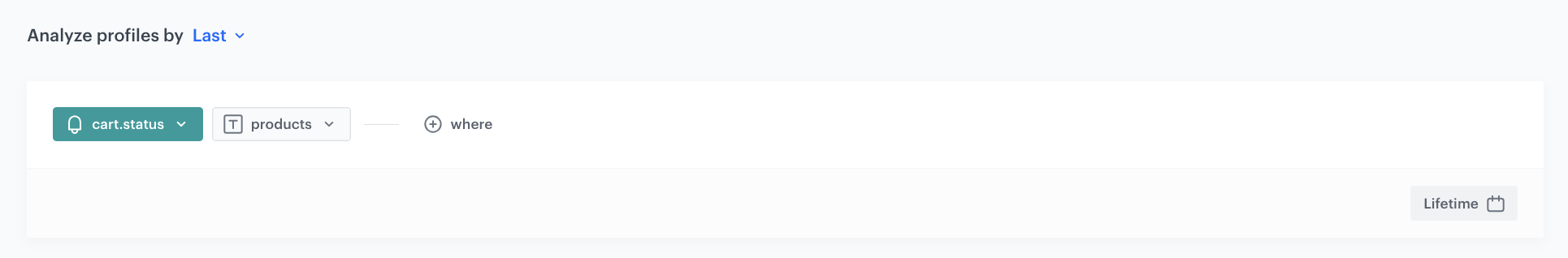 Decision Hub Last aggregate returning the products parameter of the last cart.status event over a customer's lifetime