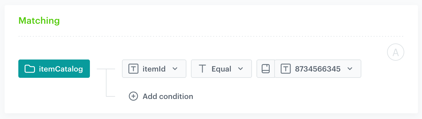 Screenshot: filter matches exactly one item