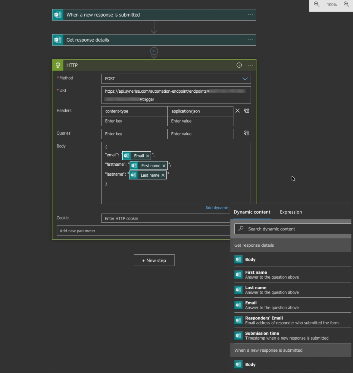 Configuring the endpoint section
