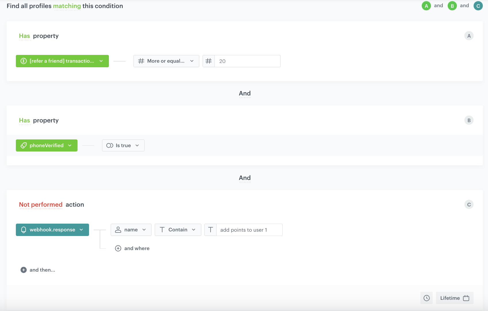 The segmentation settings