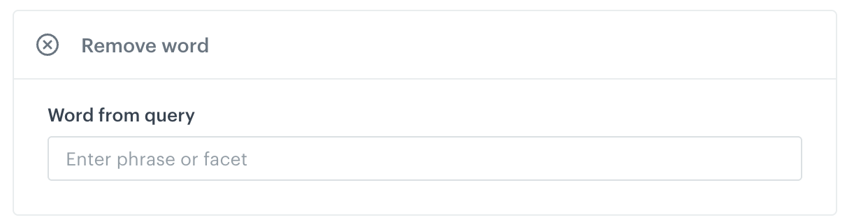 Configuration of the Remove word consequence