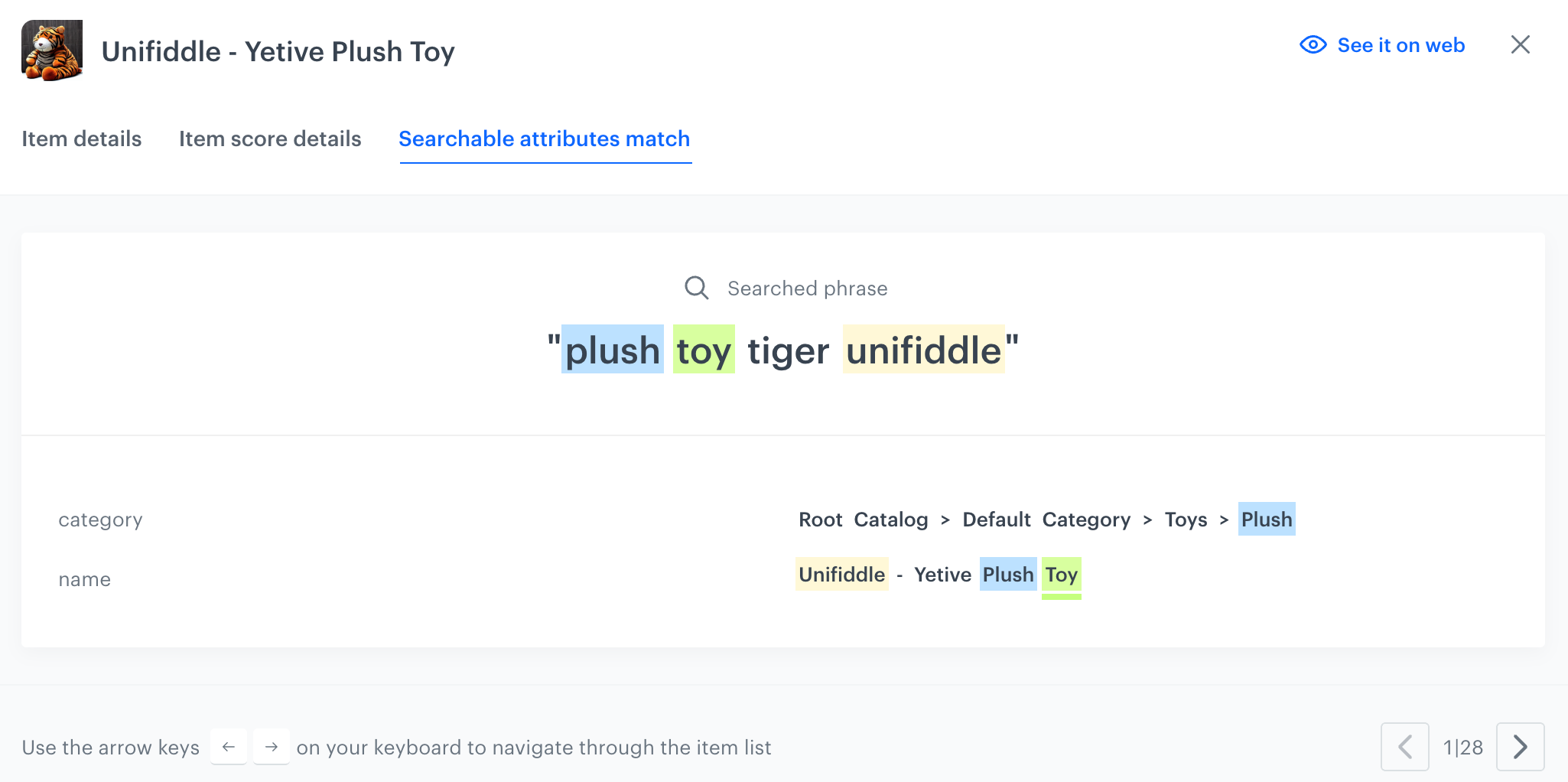 Preview of a searched phrase