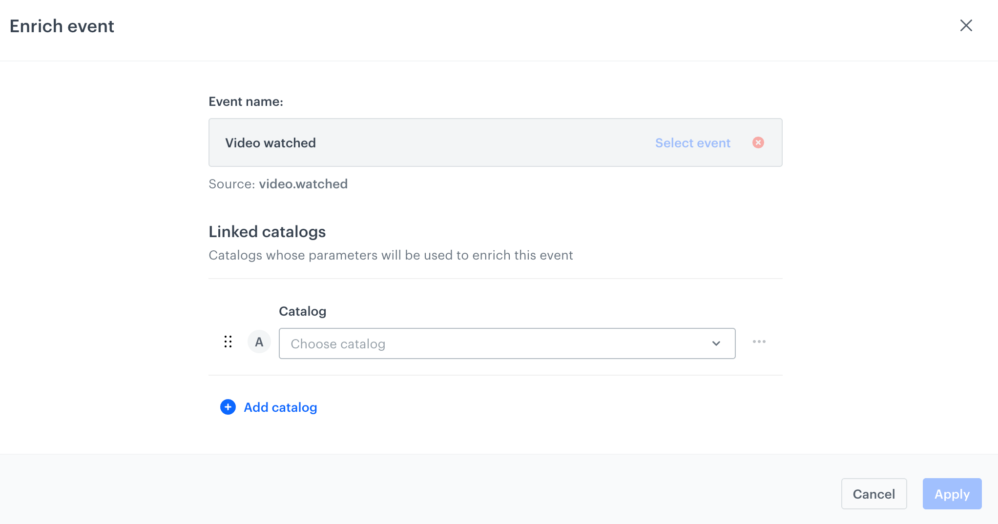A blank form for enriching an event
