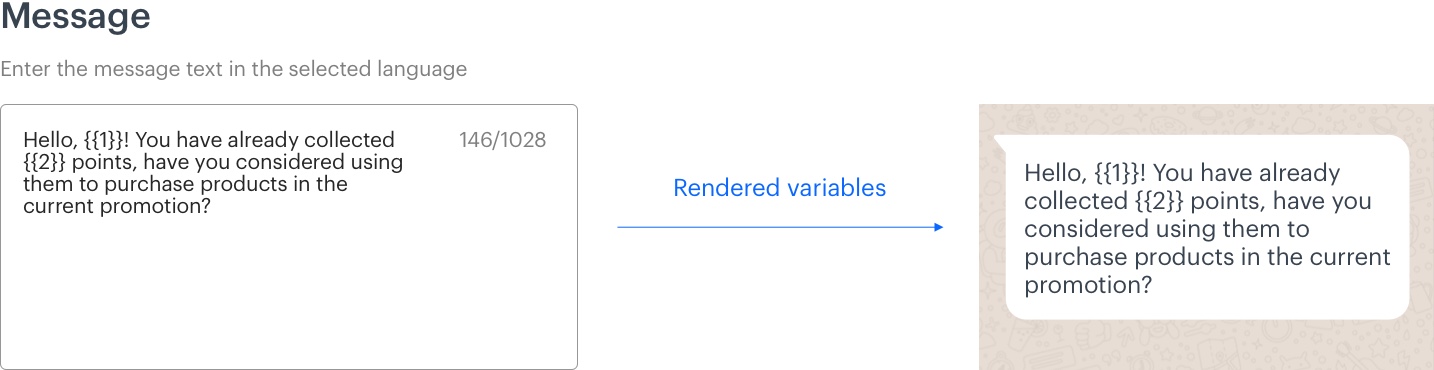 Creating template in the Meta portal