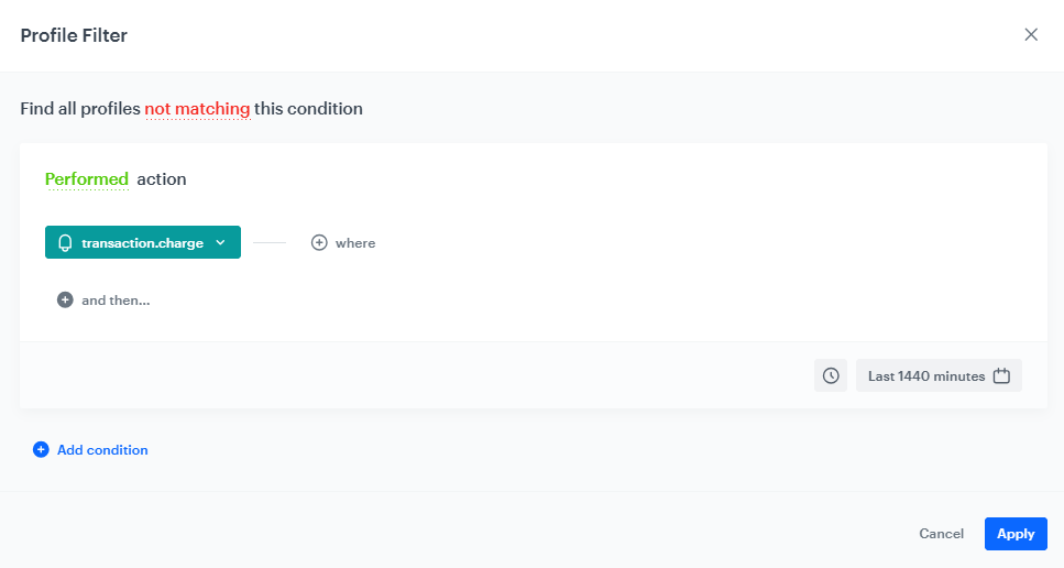 Screenshot presenting Profile Filter