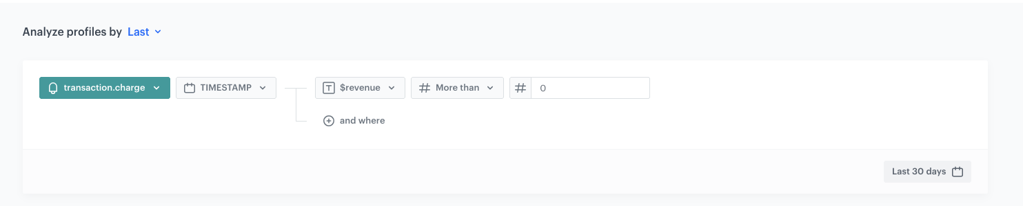 Configuration of the last transaction timestamp aggregate