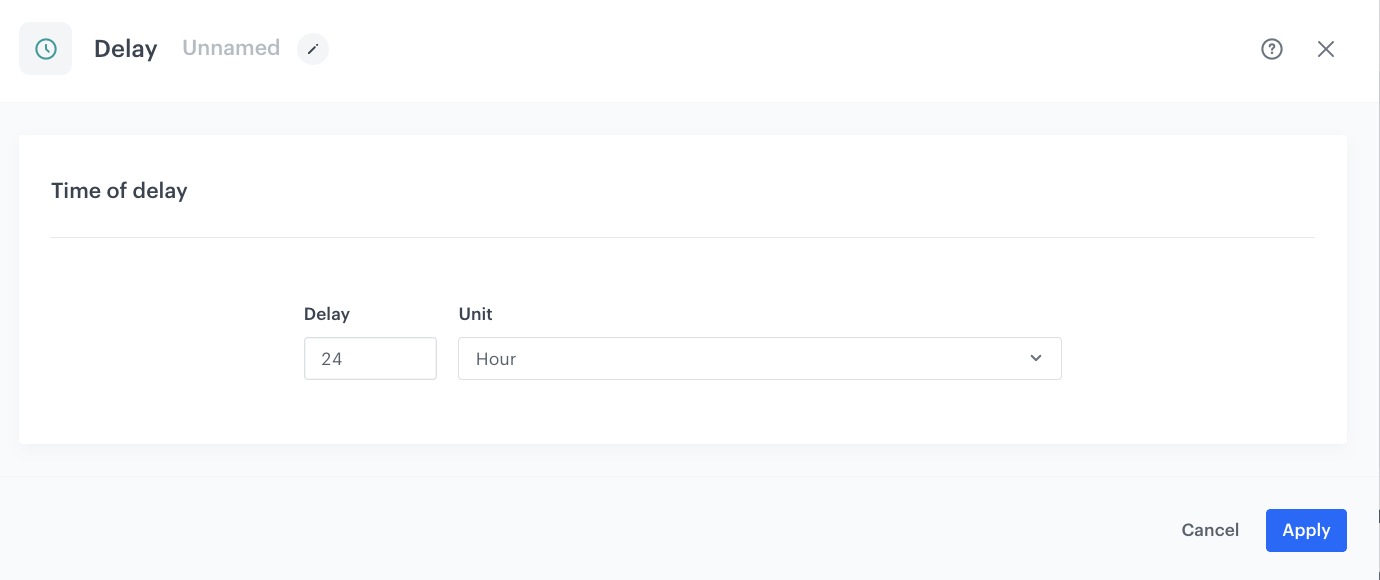 Screenshot using the Delay