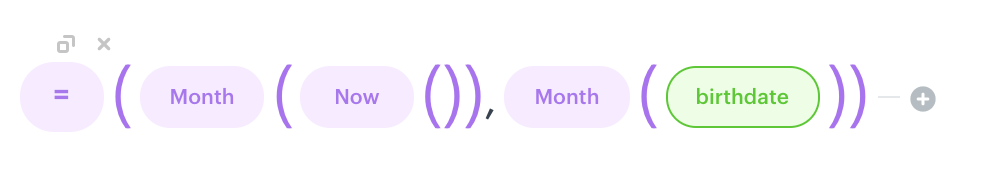 Behavioral Data Hub expression formula for extracting the month of birth from a customer attribute