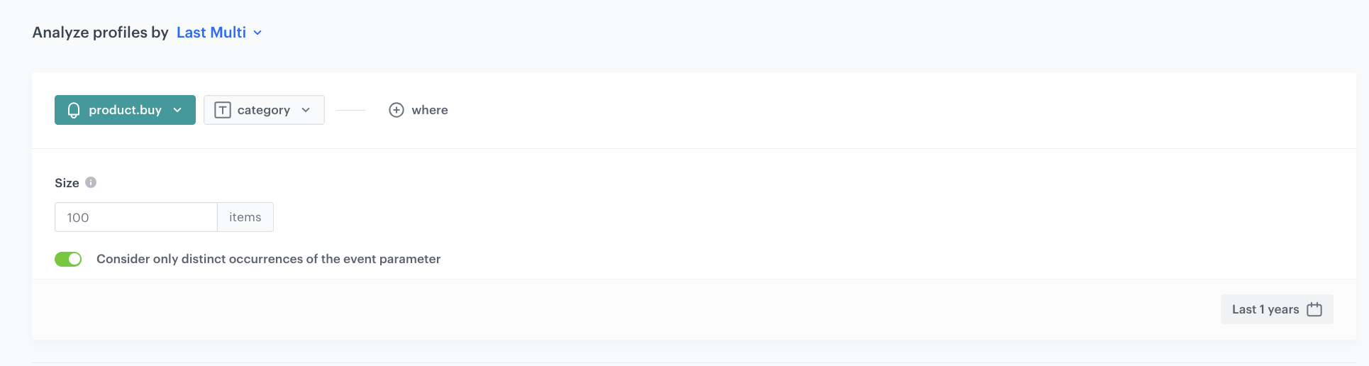 Decision Hub Last Multi aggregate returning the distinct categories of recently purchased products