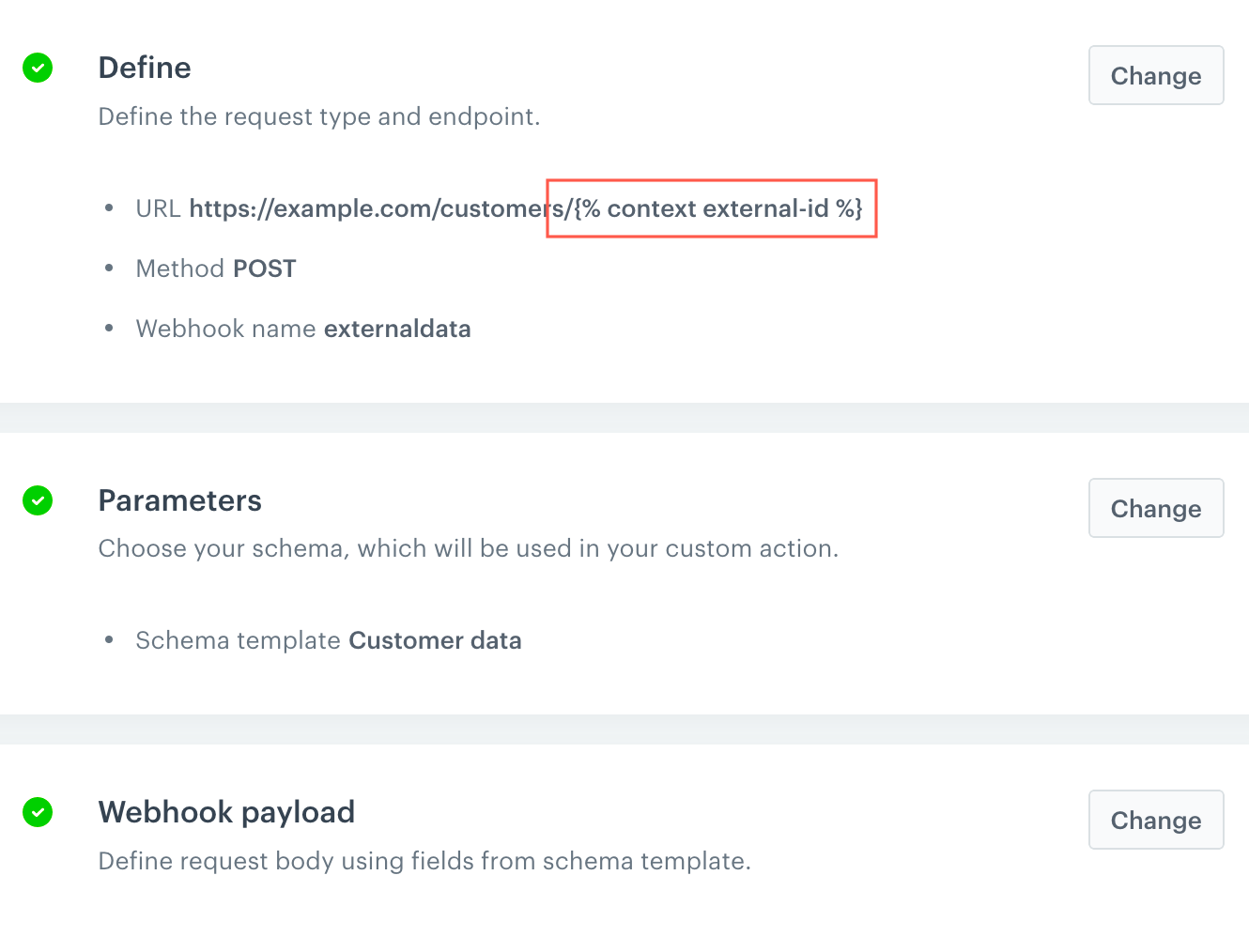 Example outgoing integration