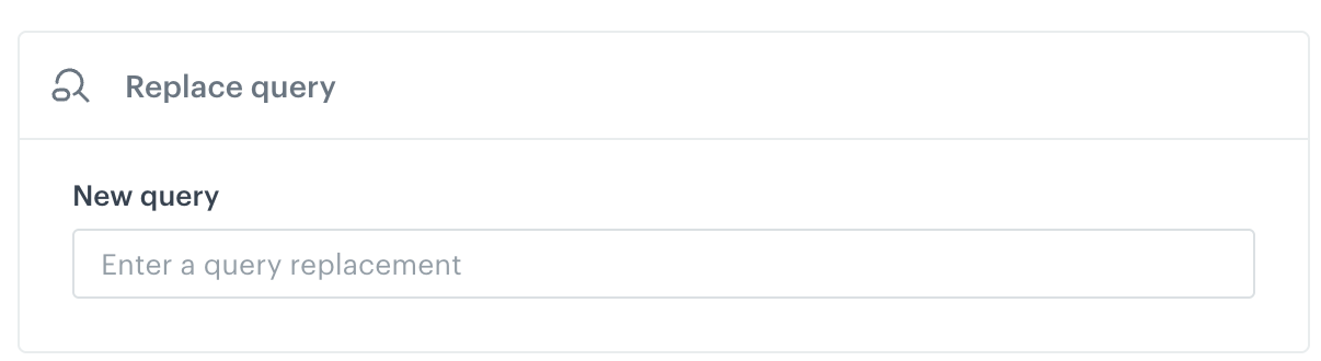 Configuration of the Replace query consequence