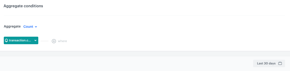The configuration of the aggregate that returns the number of transactions