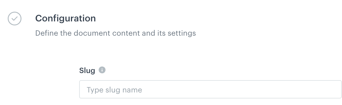 The Slug field in the document configuration form