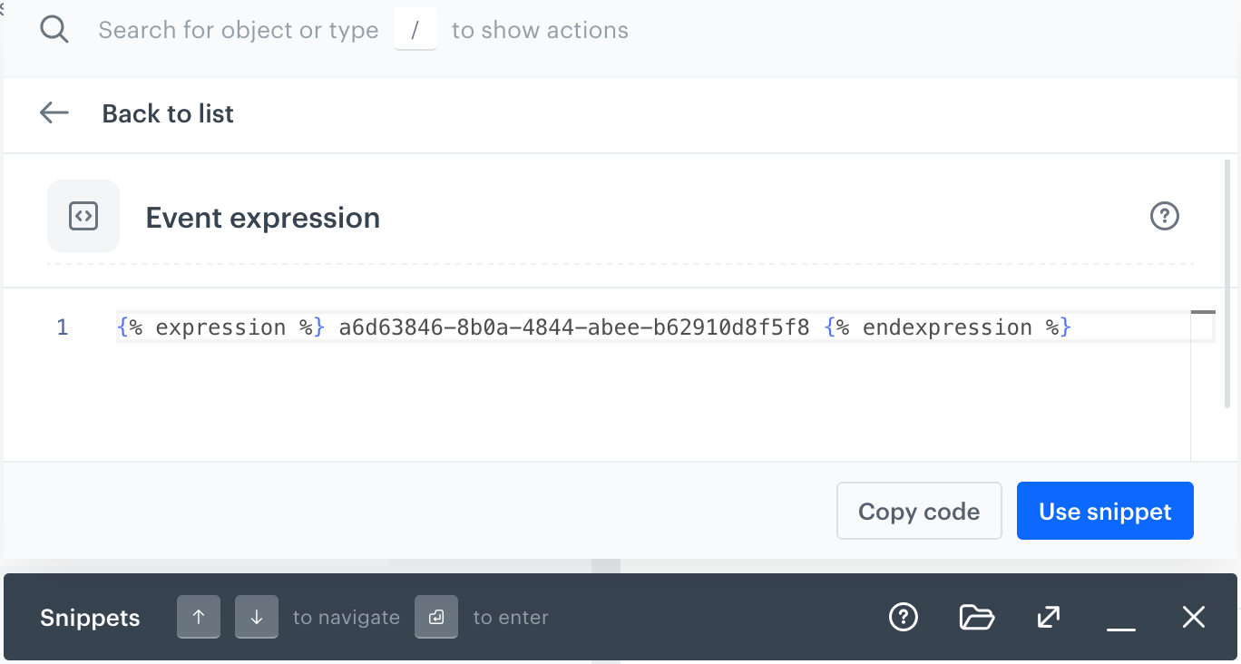 Details of a ready-to-use snippet