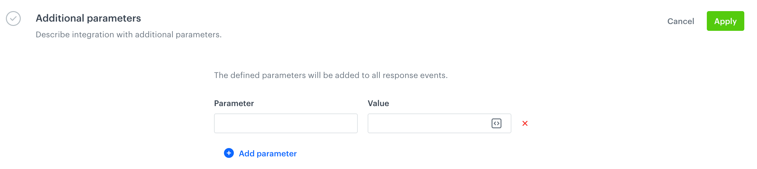 The Additional parameters section