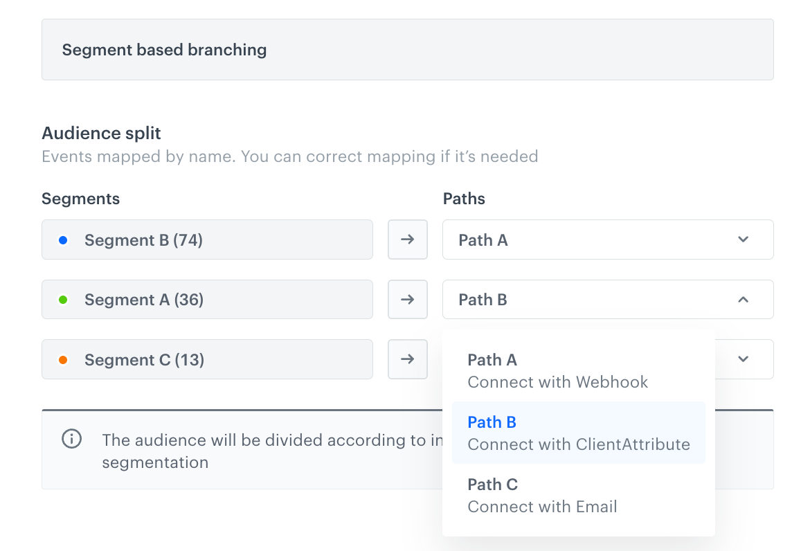 Change path mapping for segments in the Audience/Profile Filter node