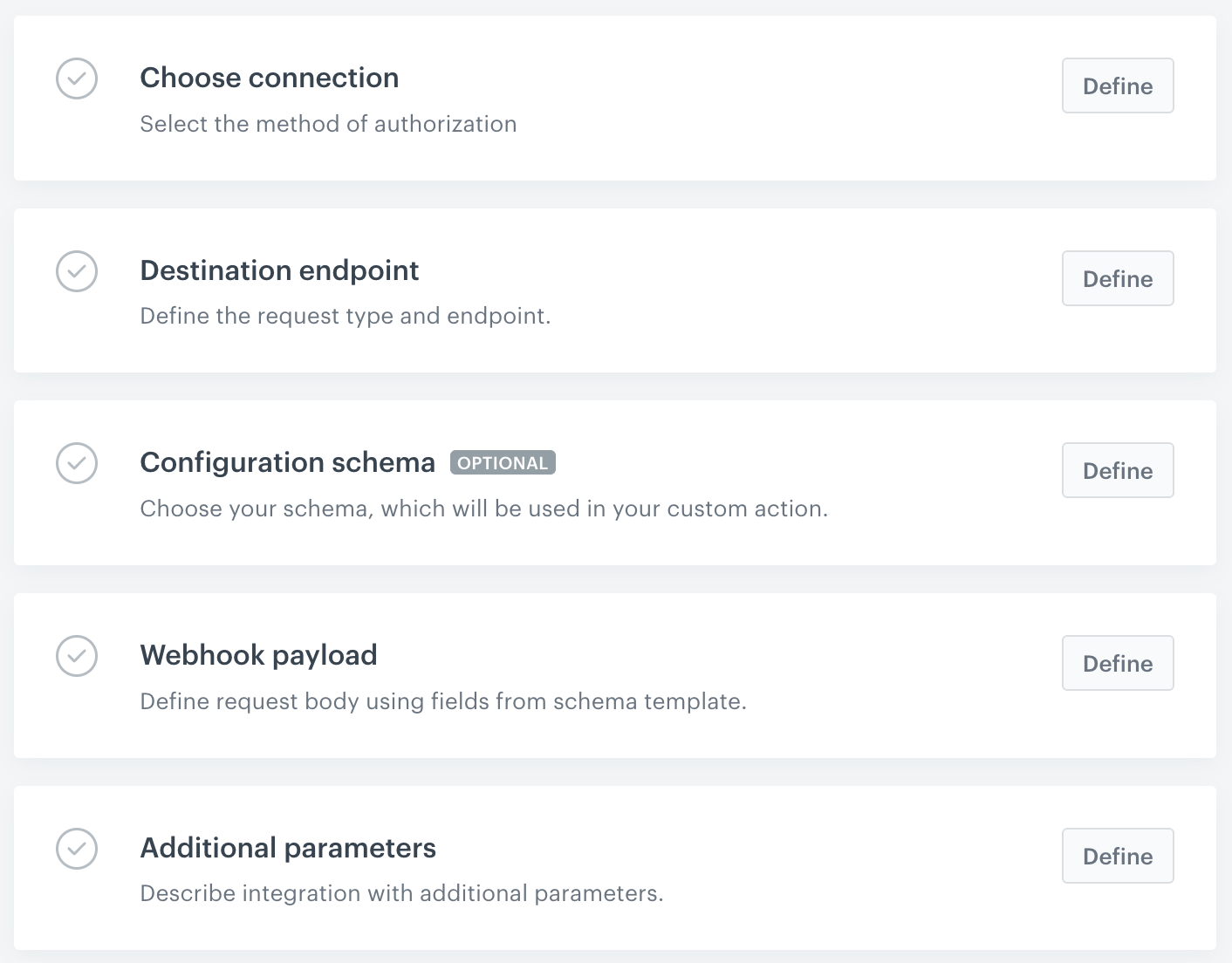 Outgoing Integration creation page