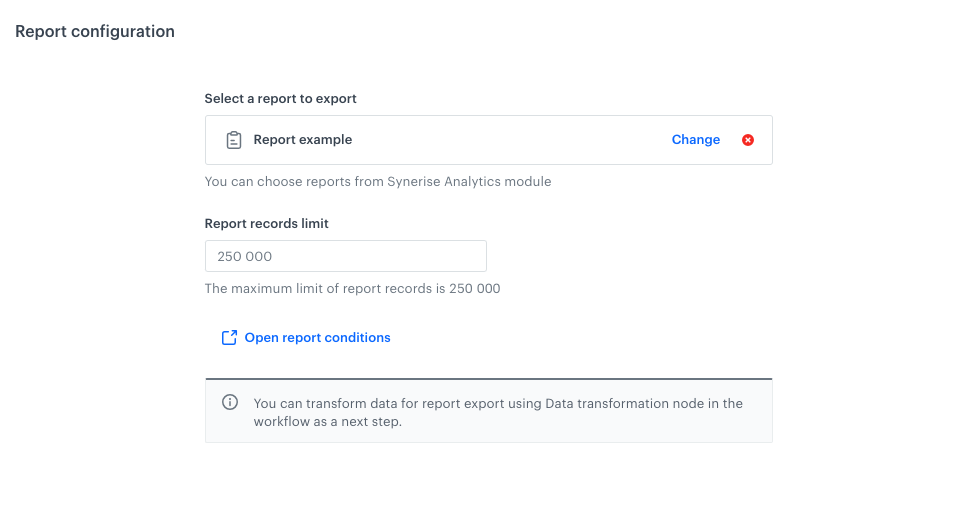 The configuration of the node