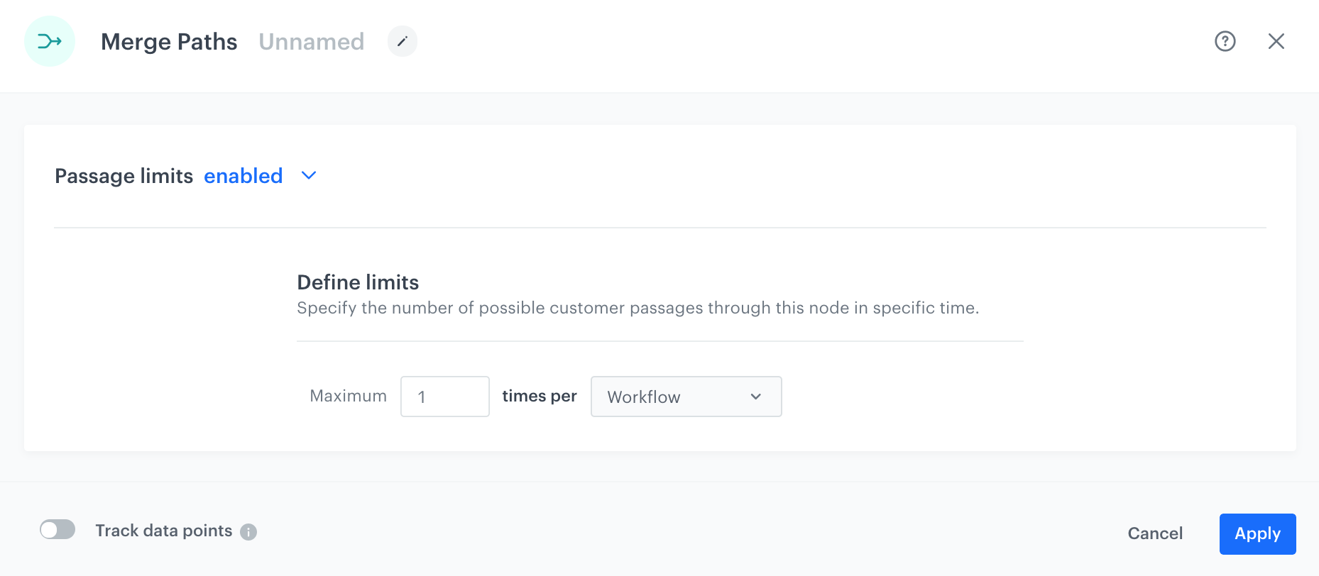 Filled Merge Paths node settings