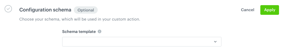 Selecting a schema in the process of creating an outgoing integration