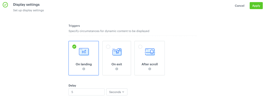Display settings defined