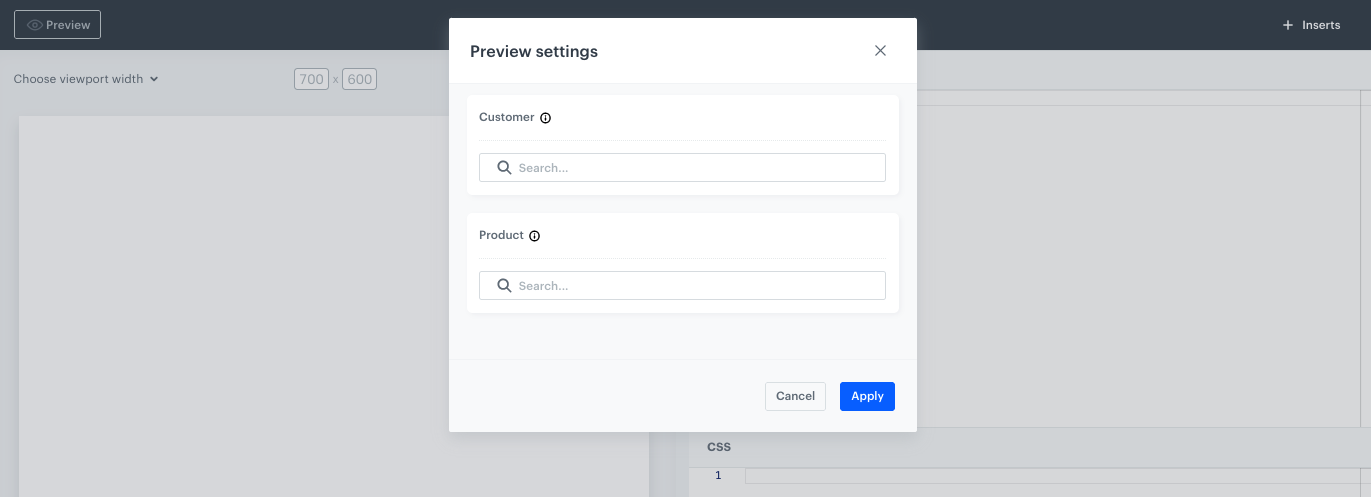 The preview option in dynamic content