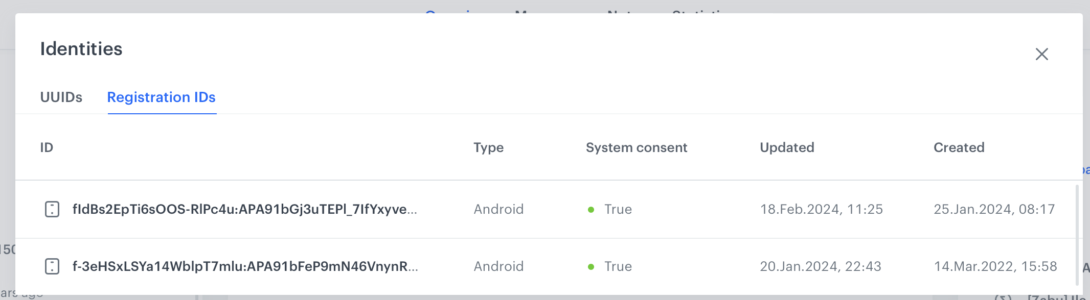 The Identity section on a profile card