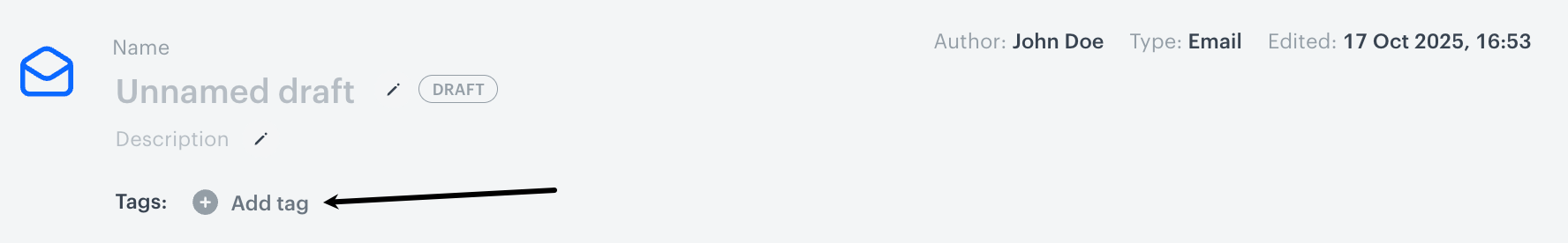 Possibility of adding a tag while creating a campaign