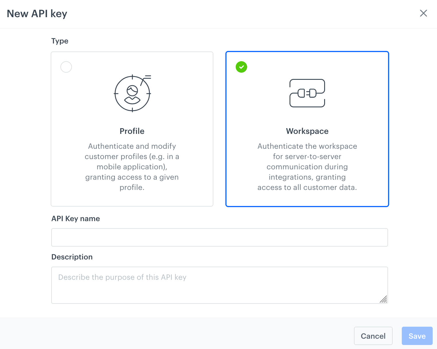 Adding a new API key