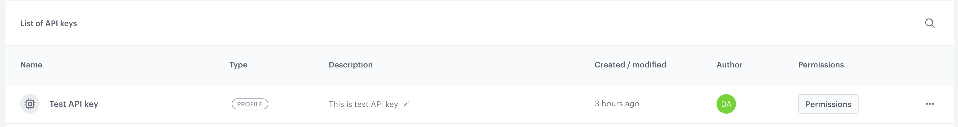 Adding a new API key