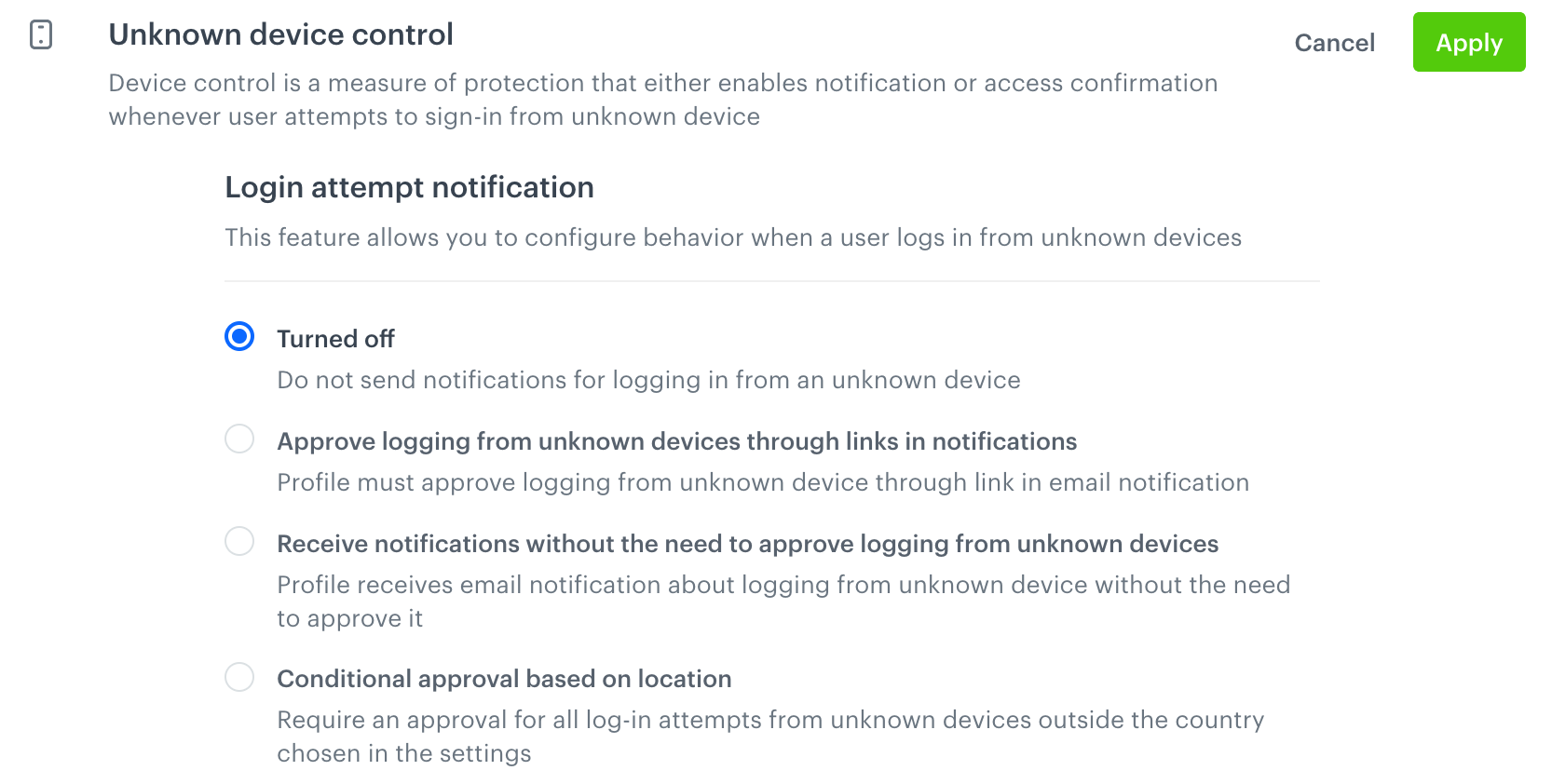 Control access based on devices