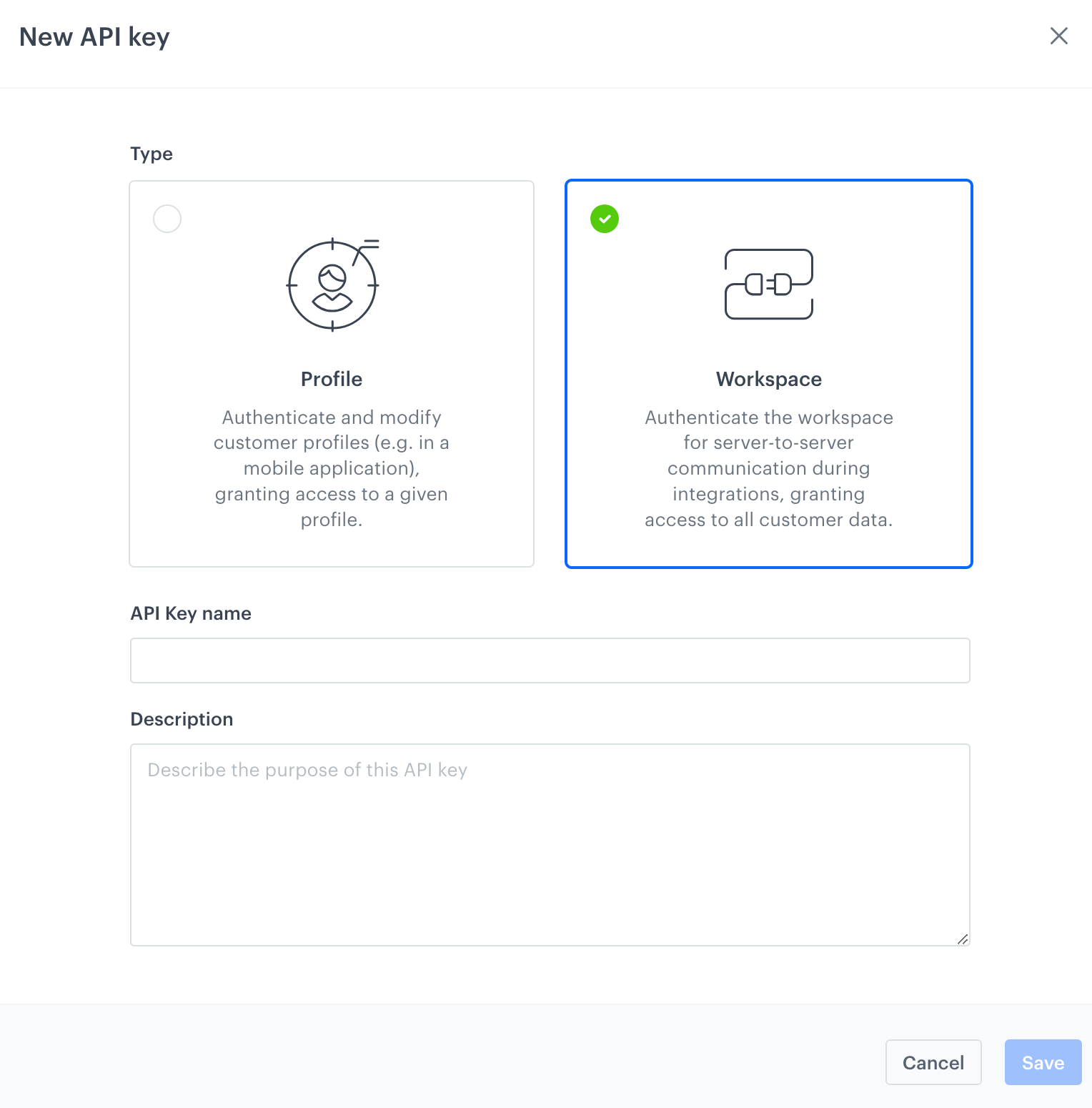 Adding a new API key for the Vtex integration