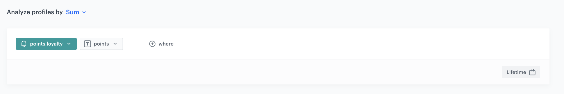 The aggregate that sums points from event points.loyalty