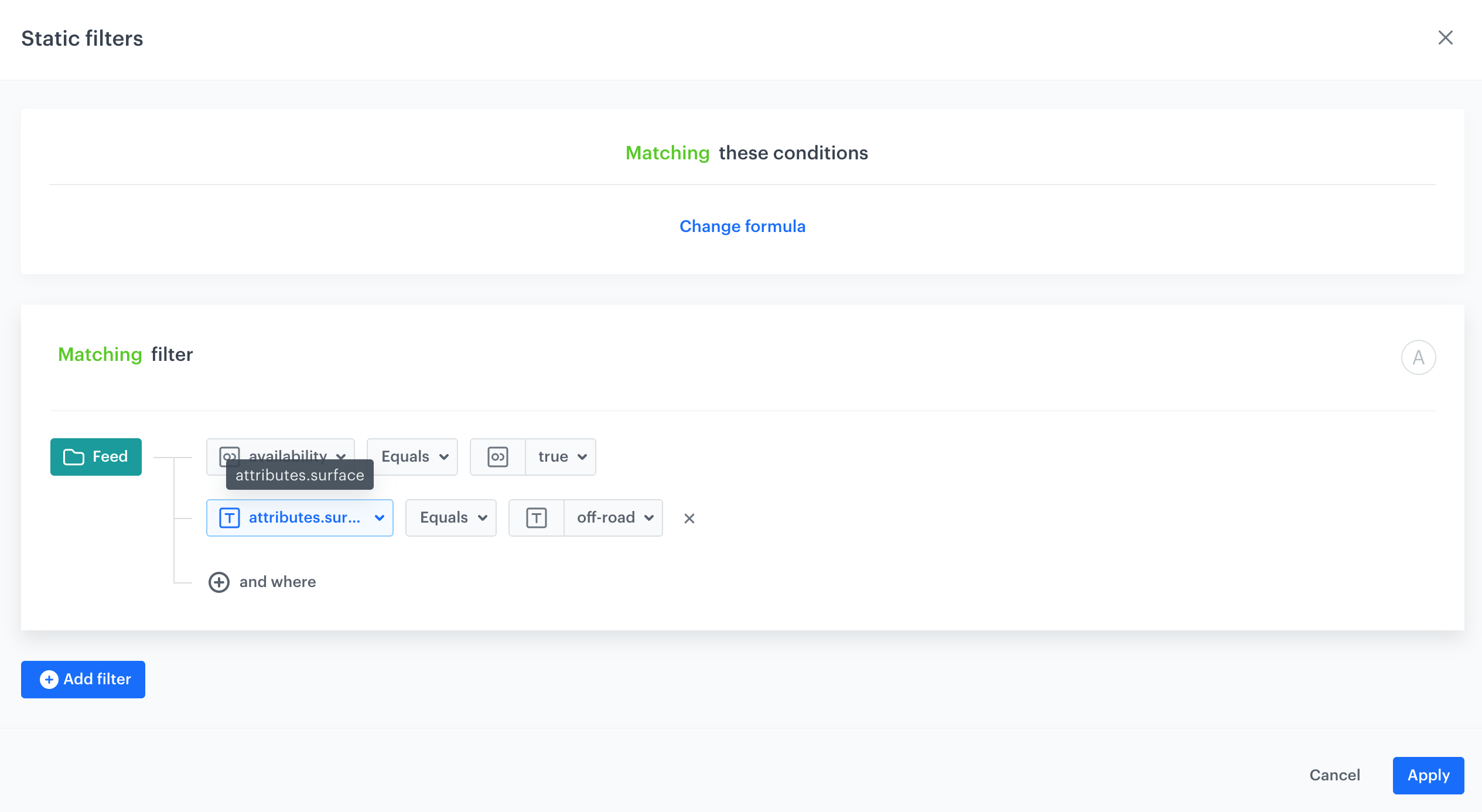 Configuration of static filters for racing shoes suitable for running off-road