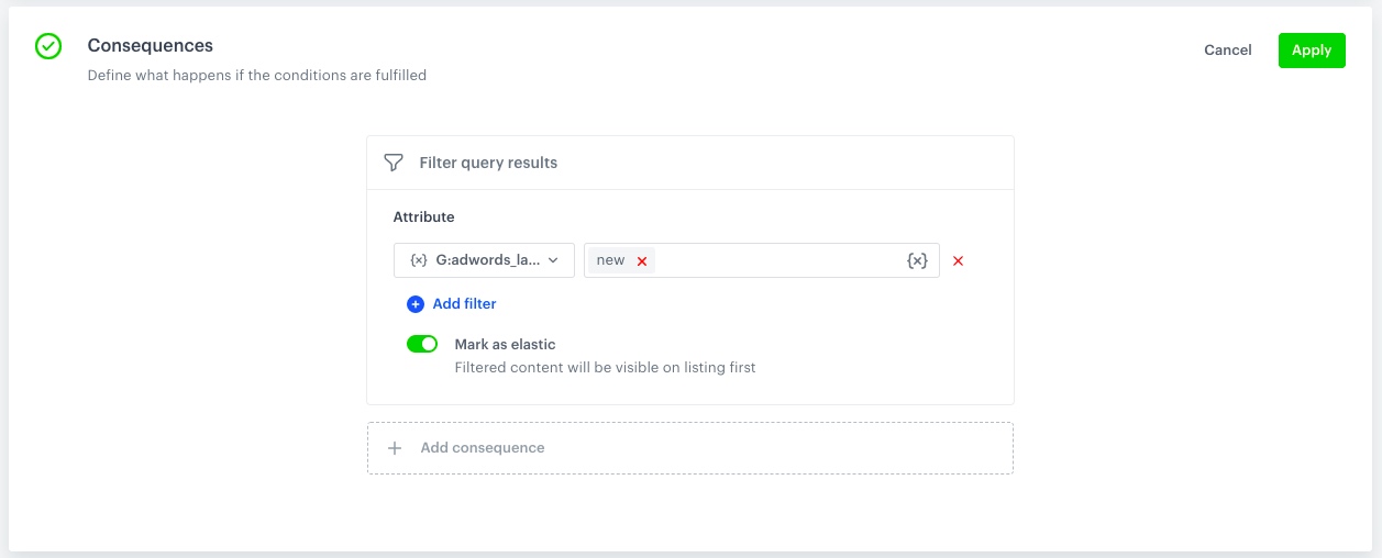 Example of condition consequences