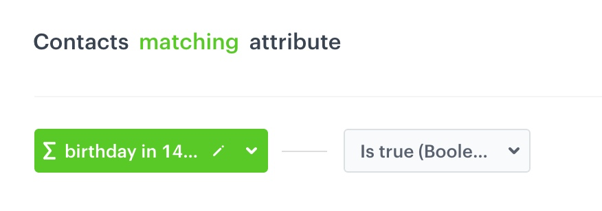 Filter settings in the Define audience section