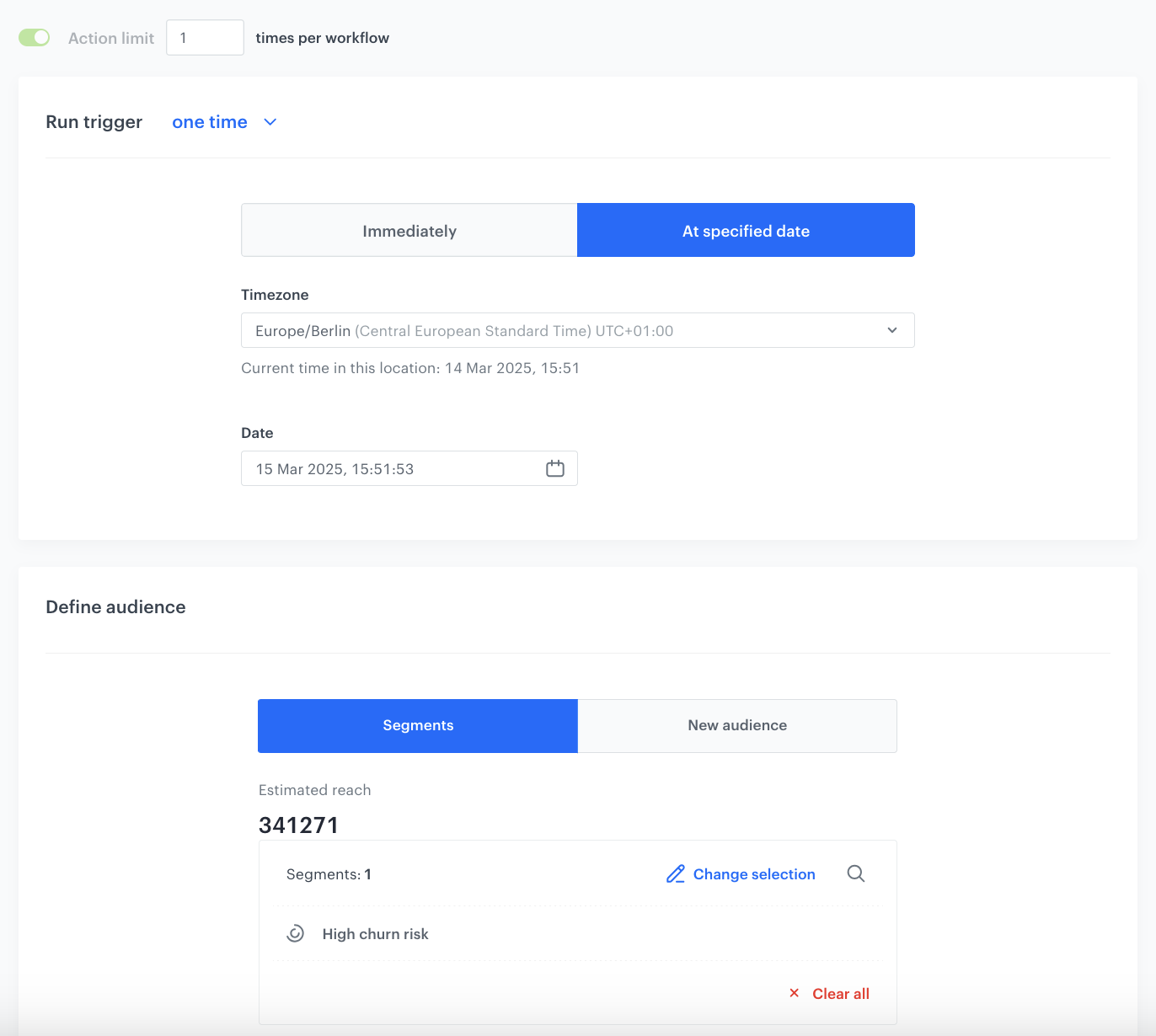 Audience configuration
