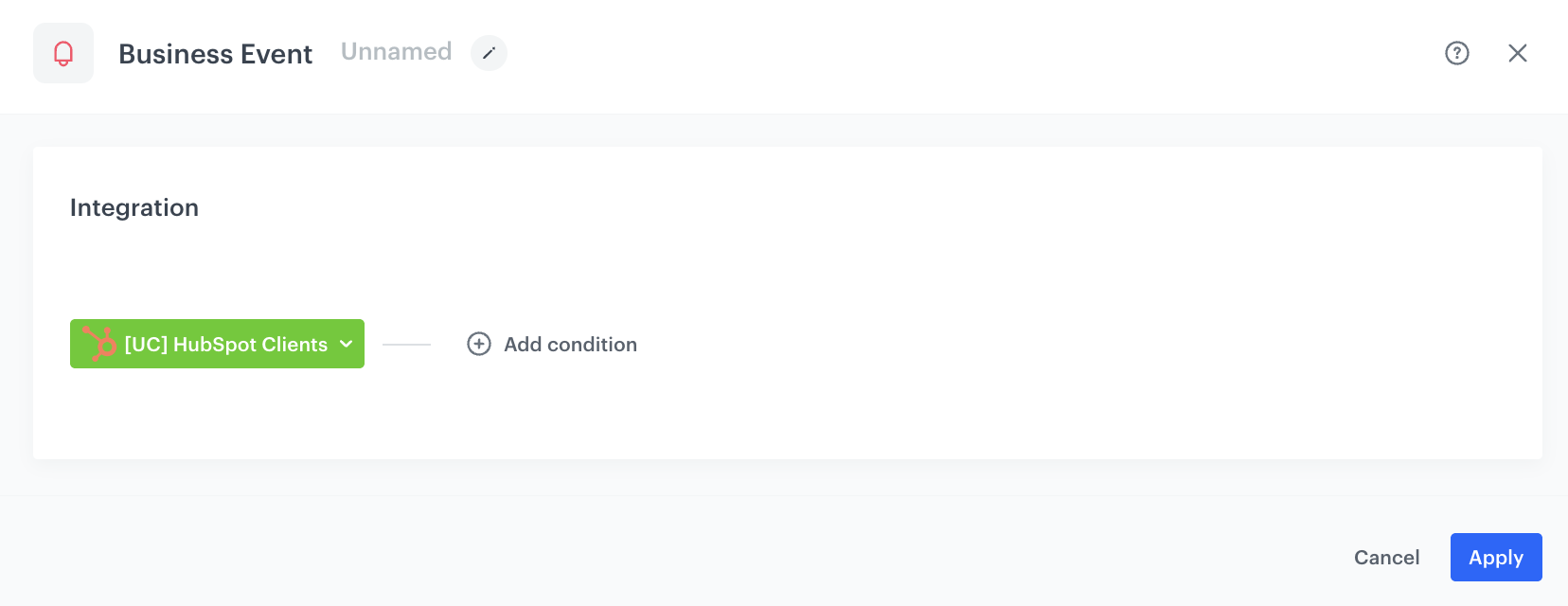Business Event node configuration